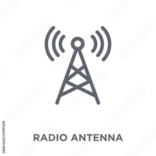 Radio antenna icon from Communication collection.