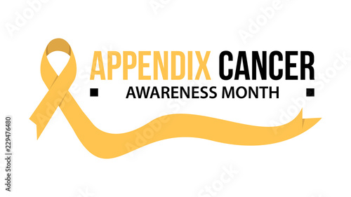 Appendix cancer awareness month ribbon vector illustration