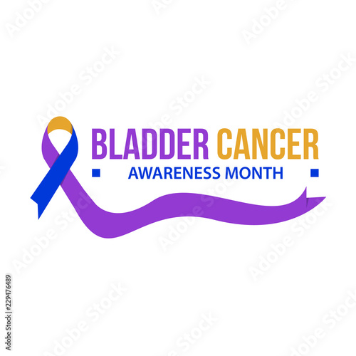 Bladder cancer awareness month ribbon vector illustration