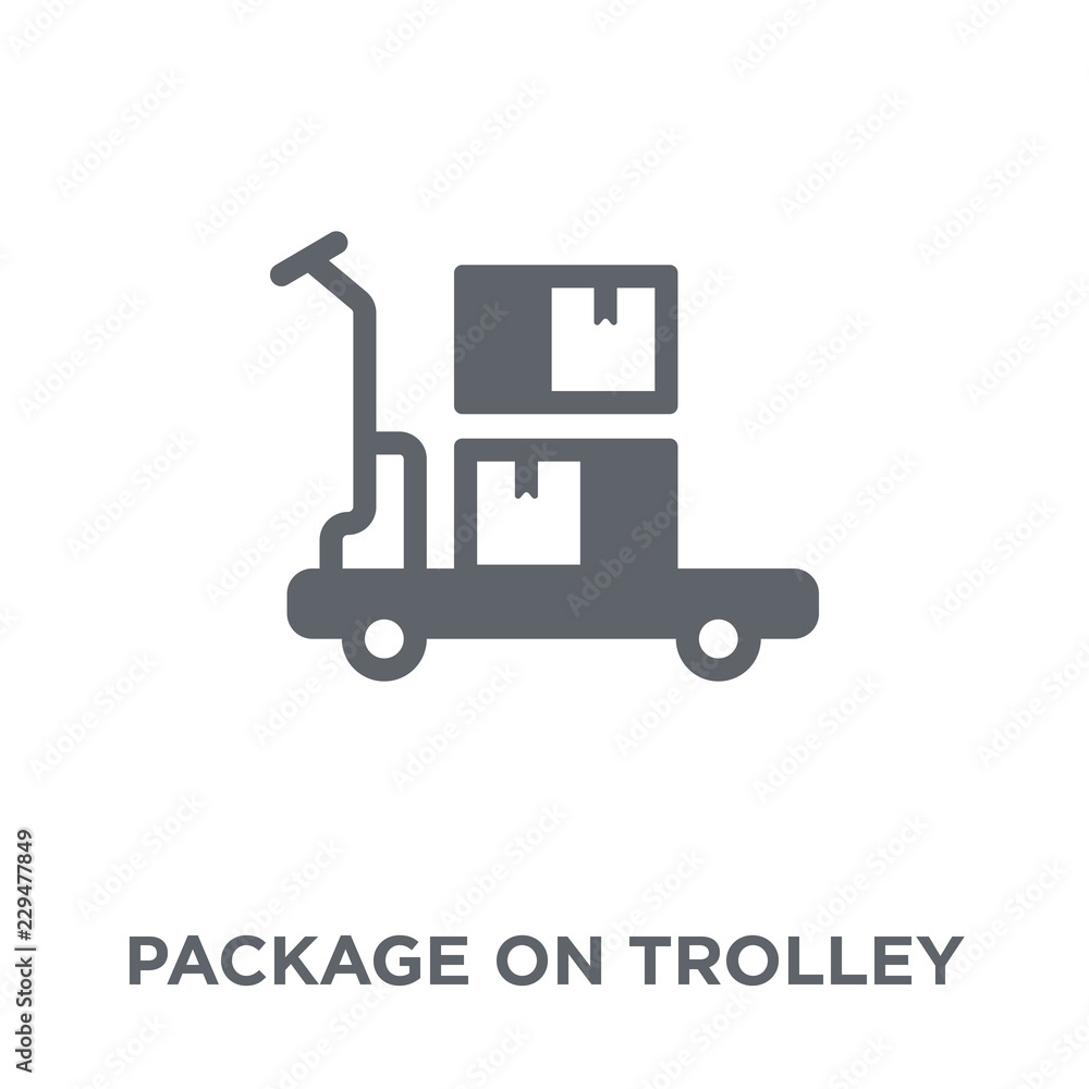 Package On Trolley icon from Delivery and logistic collection. Package On Trolley icon from Delivery and logistic collection.