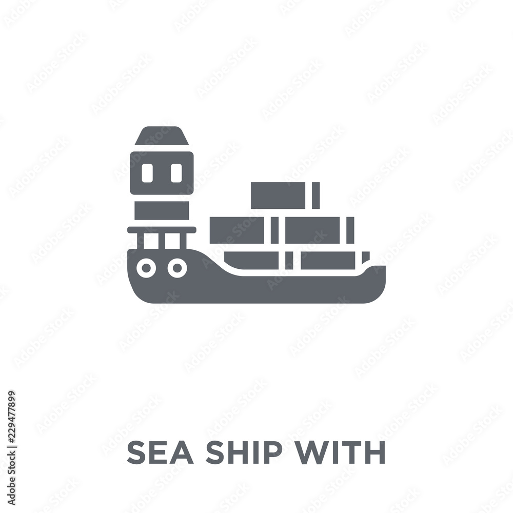 Sea ship with containers icon from Delivery and logistic collection. Sea ship with containers icon from Delivery and logistic collection.