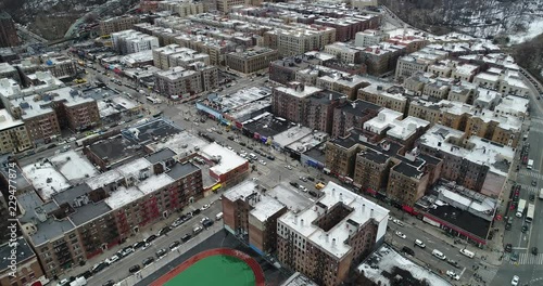 Aerial of Inwood, New York City in Winter photo