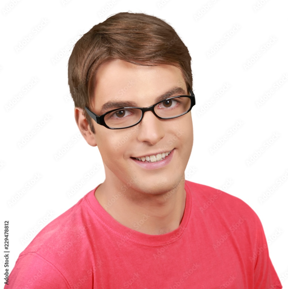 Young Man with Glasses - Isolated