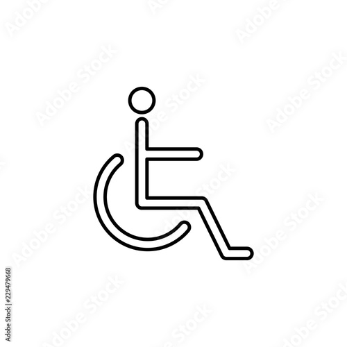 disabled sign icon. Element of simple web icon. Thin line icon for website design and development, app development. Premium icon
