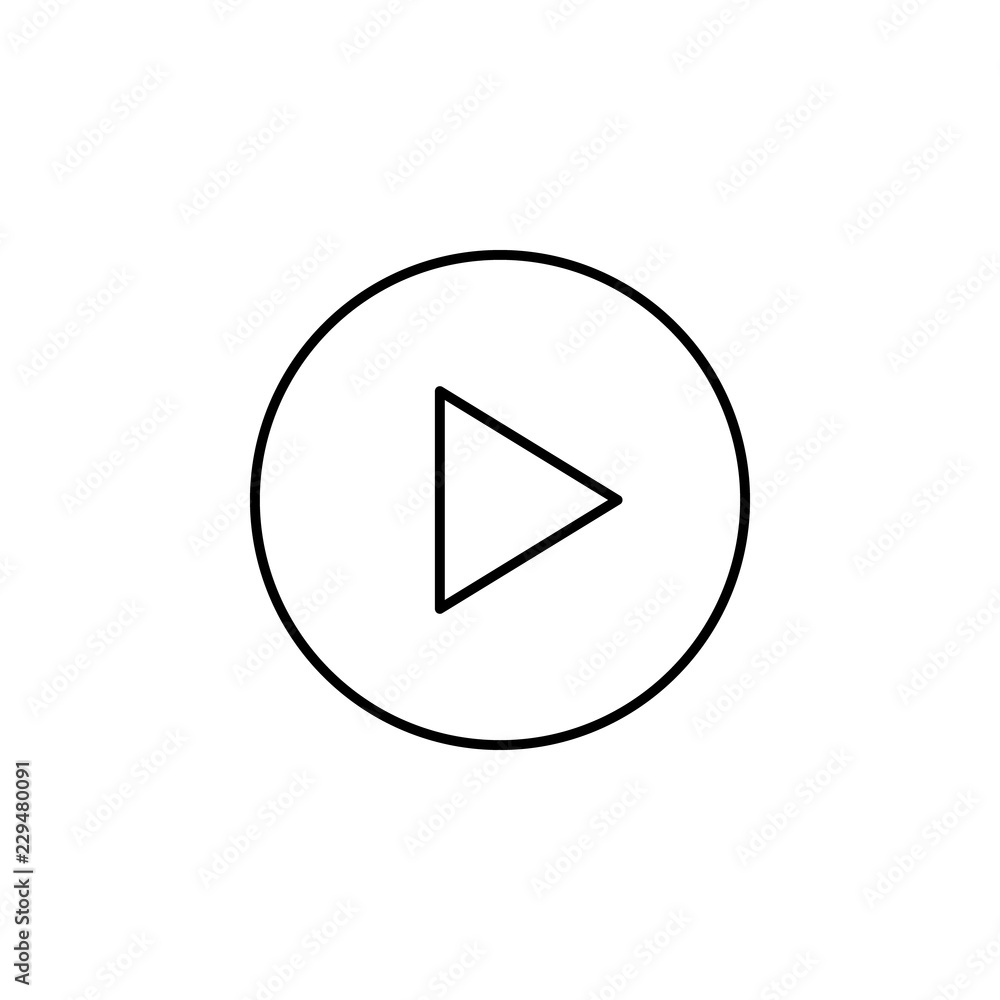 play circular button icon. Element of simple web icon. Thin line icon for website design and development, app development. Premium icon play circular button icon. Element of simple web icon. Thin line icon for website design and development, app development. Premium icon