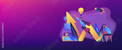 Start up launch concept banner header.