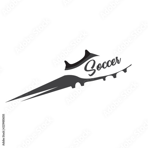 Soccer shoe with text. Vector illustration design