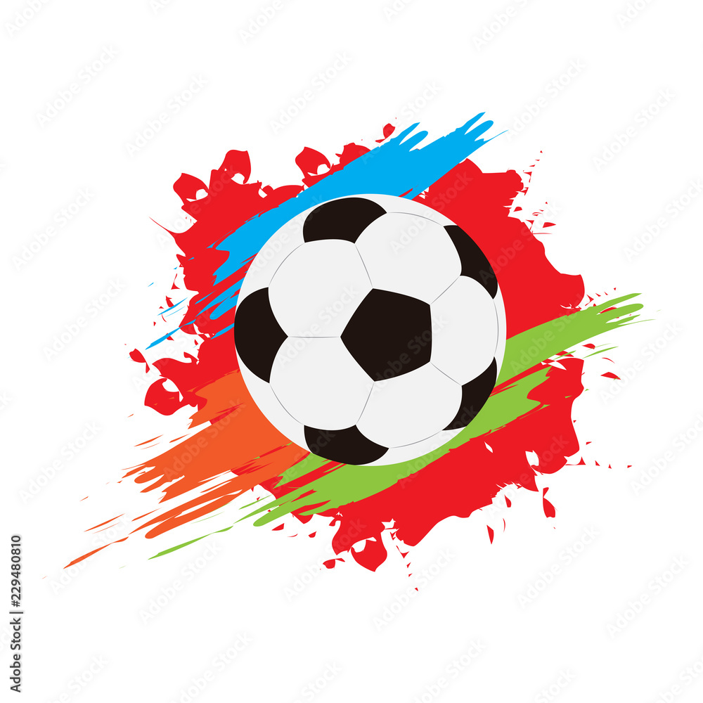 Isolated soccer ball on a texture. Vector illustration design