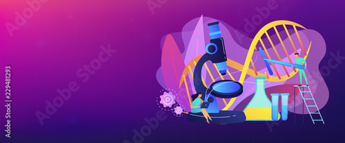 Genetic engineering concept banner header.