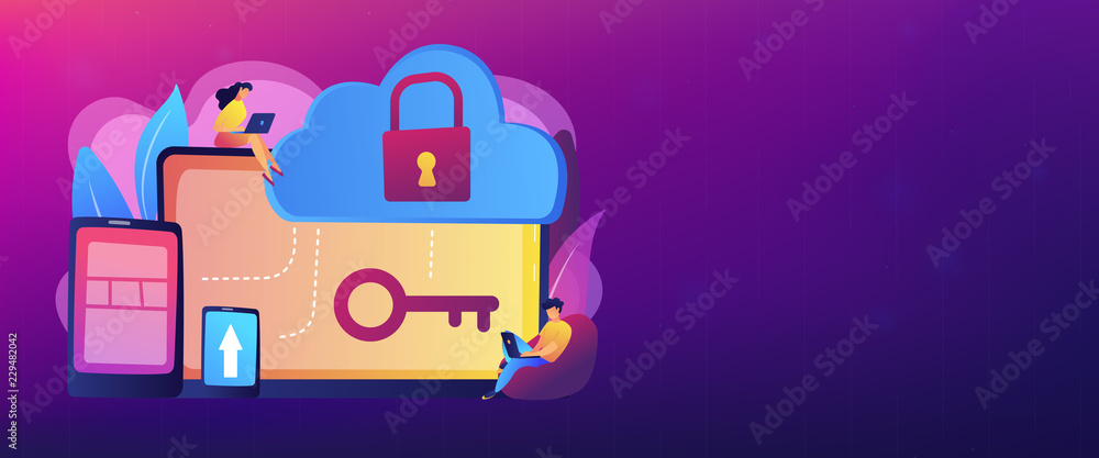 Cloud computing security concept banner header. Cloud computing security concept banner header.
