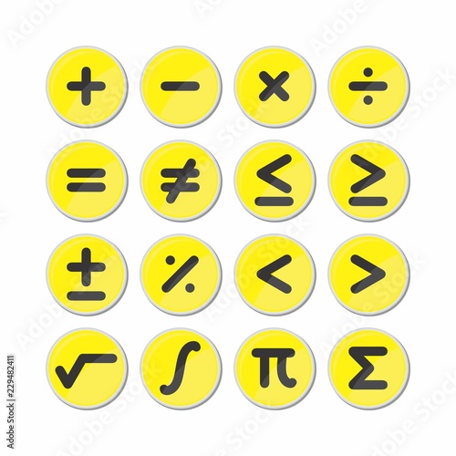 Circle mathematics symbol icon vector.