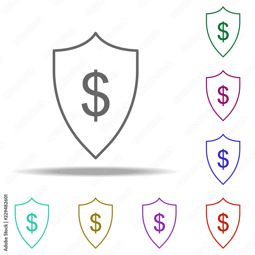 protection of the dollar icon. Elements of business in multi color style icons. Simple icon for websites, web design, mobile app, info graphics protection of the dollar icon. Elements of business in multi color style icons. Simple icon for websites, web design, mobile app, info graphics