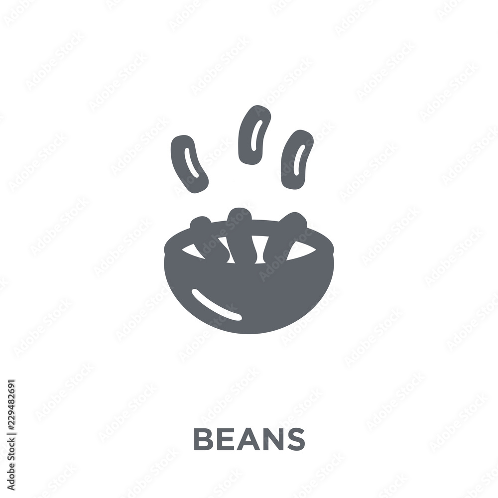Fototapeta premium Beans icon from Fruit and vegetables collection.