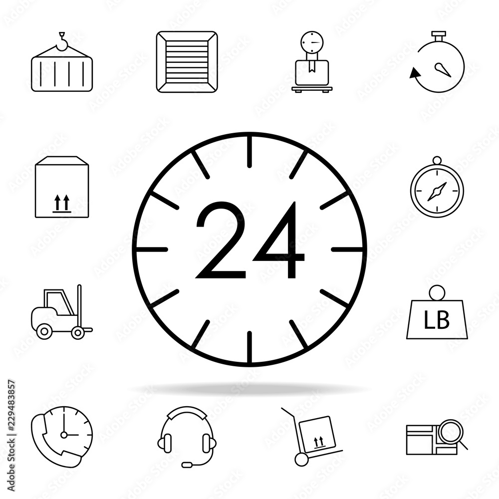 Fototapeta premium 24 7 time icon. logistics icons universal set for web and mobile