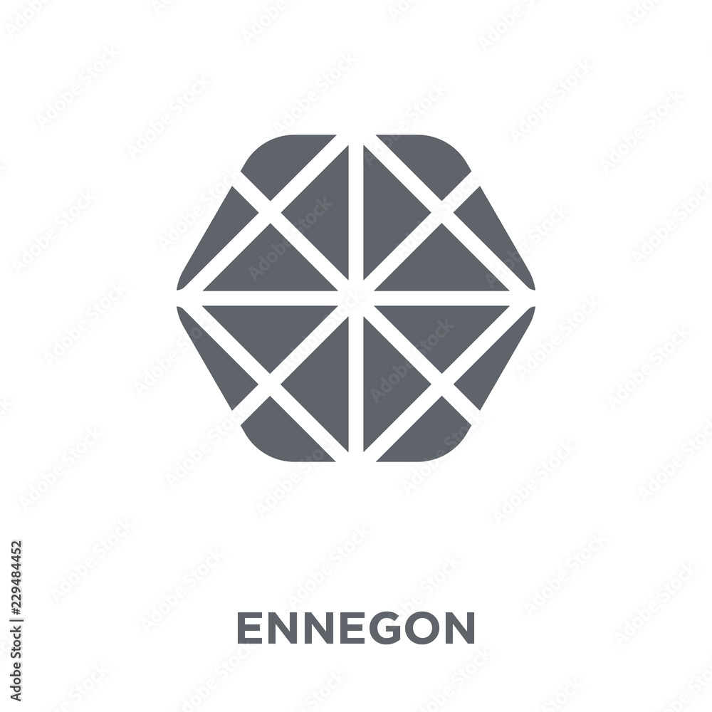 Ennegon icon from Geometry collection. Ennegon icon from Geometry collection.