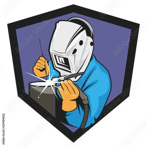 Welder logo illustration on white background
