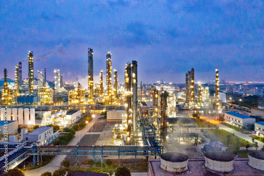 Oil and gas industrial,Oil refinery plant form industry at night Oil and gas industrial,Oil refinery plant form industry at night