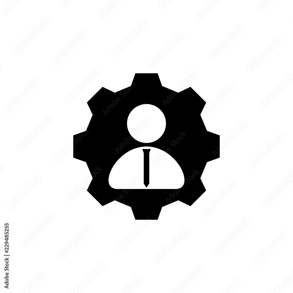 Gear, man with tie icon. Element of business. Premium quality graphic design icon. Signs and symbols collection icon for websites, web design, mobile app Gear, man with tie icon. Element of business. Premium quality graphic design icon. Signs and symbols collection icon for websites, web design, mobile app