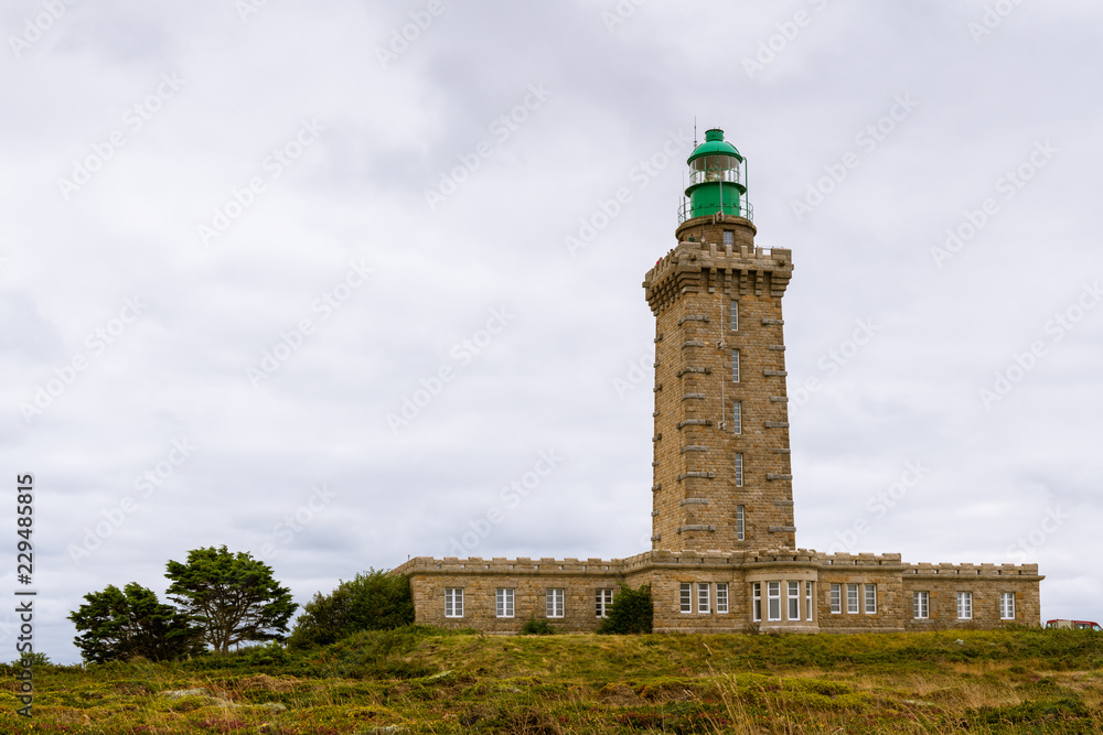 Lighthouse of Cap Frehel on a cloudy day in summer