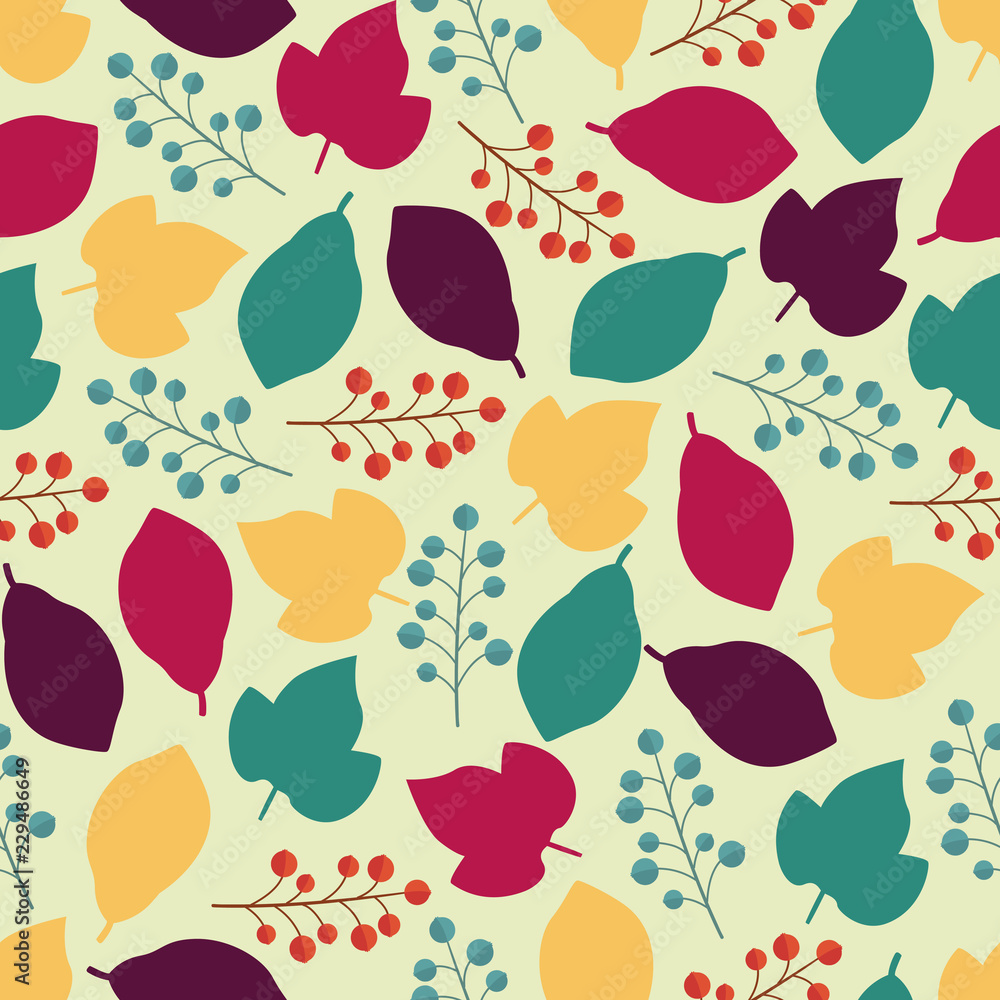 Leaf Foliage Autumn Fall Season Seamless Pattern Repeatable Leaf Foliage Autumn Fall Season Seamless Pattern Repeatable