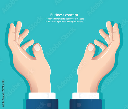 free hands. hand holding something  vector illustration eps10 