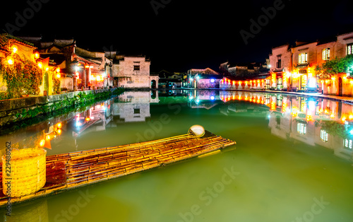 Night scene of Hongcun Ancient Town, Anhui, China © 昊 周