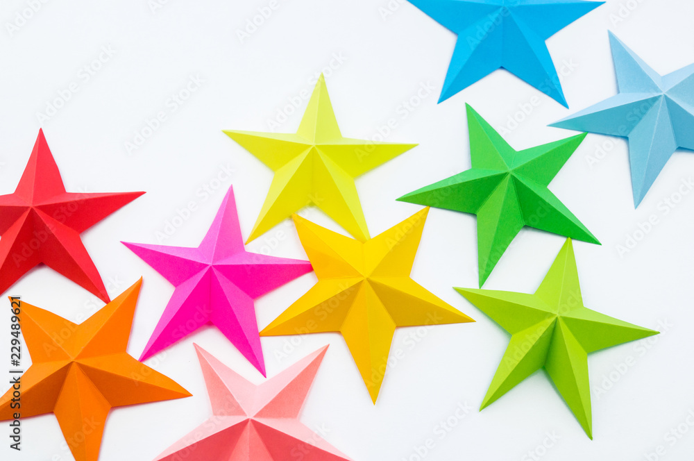 A star made of rainbow-colored paper A star made of rainbow-colored paper