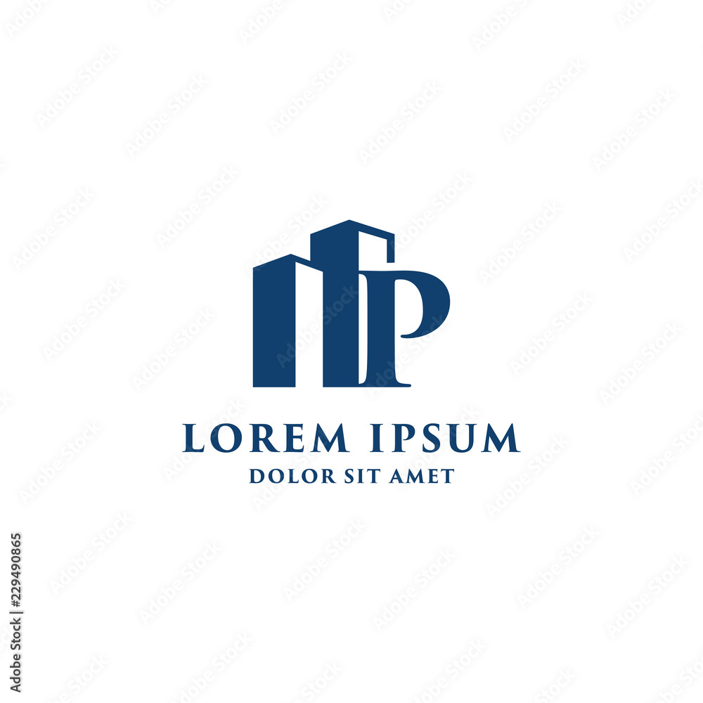 Letter P Building Logo Design Template Letter P Building Logo Design Template