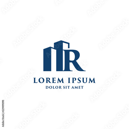 Letter R Building Logo Design Template