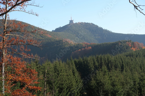 summit of Lysa hora mountain in Beskydy mountains in eastern part of Czech Republic © rihas