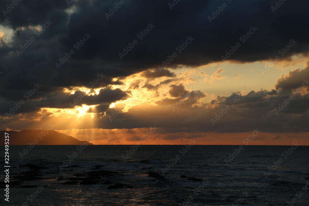 海の夕日 sunset on the sea 2