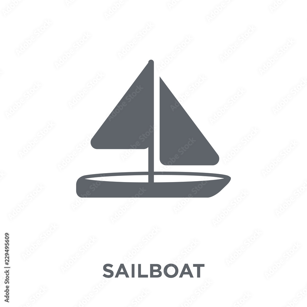 Sailboat icon from collection. Sailboat icon from collection.
