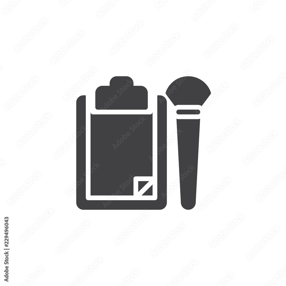 Paper Clipboard and brush vector icon. filled flat sign for mobile concept and web design. Forensics equipment simple solid icon. Symbol, logo illustration. Pixel perfect vector graphics Paper Clipboard and brush vector icon. filled flat sign for mobile concept and web design. Forensics equipment simple solid icon. Symbol, logo illustration. Pixel perfect vector graphics
