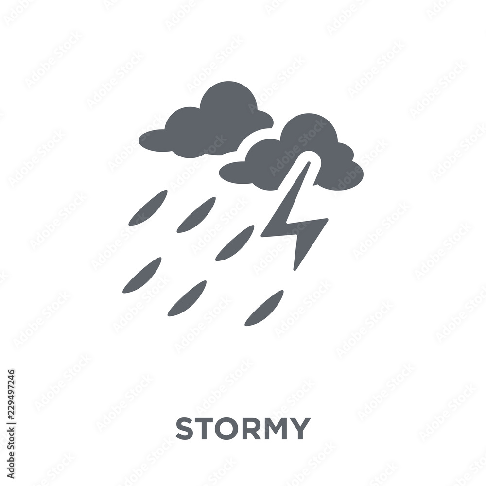 Stormy icon from Weather collection. Stormy icon from Weather collection.