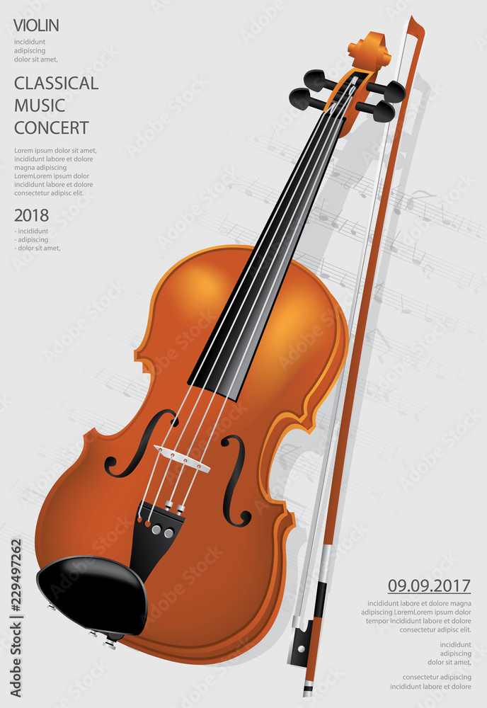 Fototapeta premium The Classical Music Concept Violin Vector Illustration