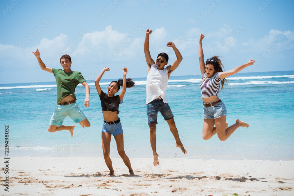 jump to the air together pose jump to the air together pose