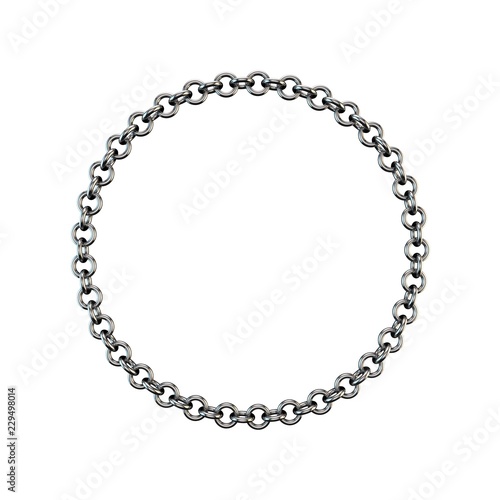 Wallpaper Mural Metal chain. Isolated on white background. Circle frame. Torontodigital.ca