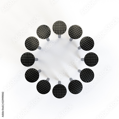 Circle of nails. Isolated o...