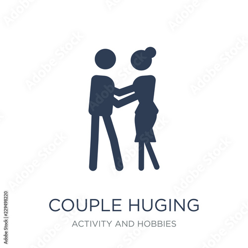 Couple Huging icon. Trendy flat vector Couple Huging icon on white background from Activity and Hobbies collection