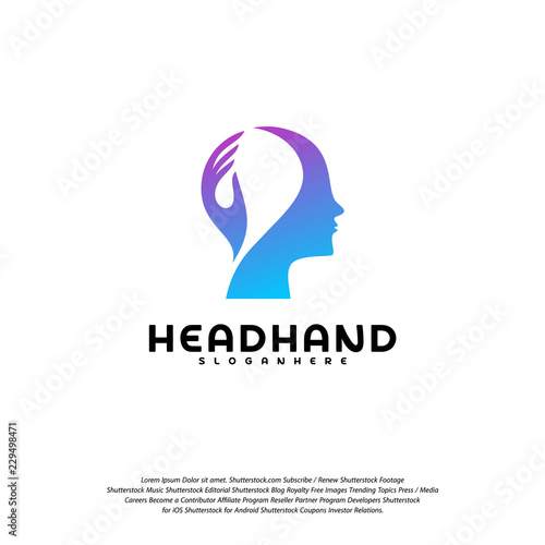 Head care logo vector, Head intelligence logo designs concept vector