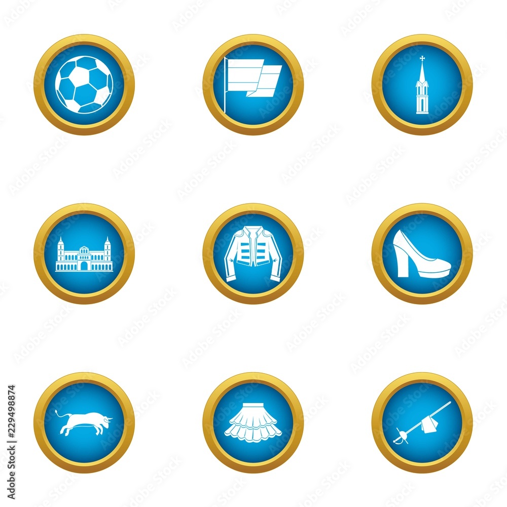 Football entertainment icons set. Flat set of 9 football entertainment vector icons for web isolated on white background Football entertainment icons set. Flat set of 9 football entertainment vector icons for web isolated on white background