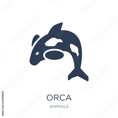 Orca icon. Trendy flat vector Orca icon on white background from animals collection