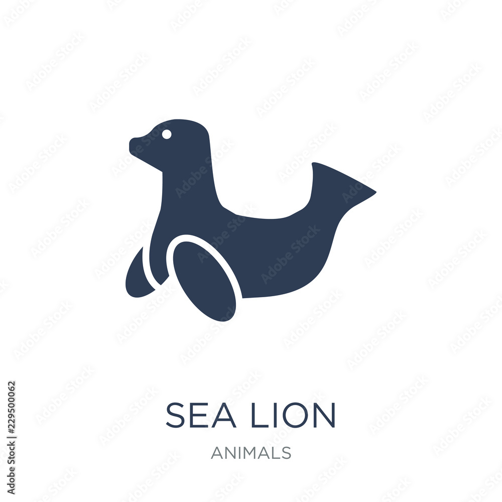 Sea lion icon. Trendy flat vector Sea lion icon on white background ...