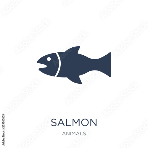 Salmon icon. Trendy flat vector Salmon icon on white background from animals collection