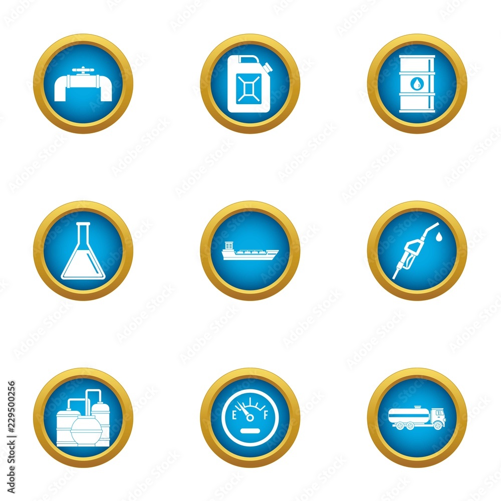 Chemical manufacture icons set. Flat set of 9 chemical manufacture vector icons for web isolated on white background