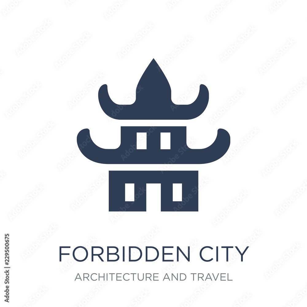 Forbidden city icon. Trendy flat vector Forbidden city icon on white background from Architecture and Travel collection Forbidden city icon. Trendy flat vector Forbidden city icon on white background from Architecture and Travel collection
