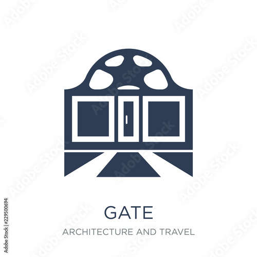 Gate icon. Trendy flat vector Gate icon on white background from Architecture and Travel collection