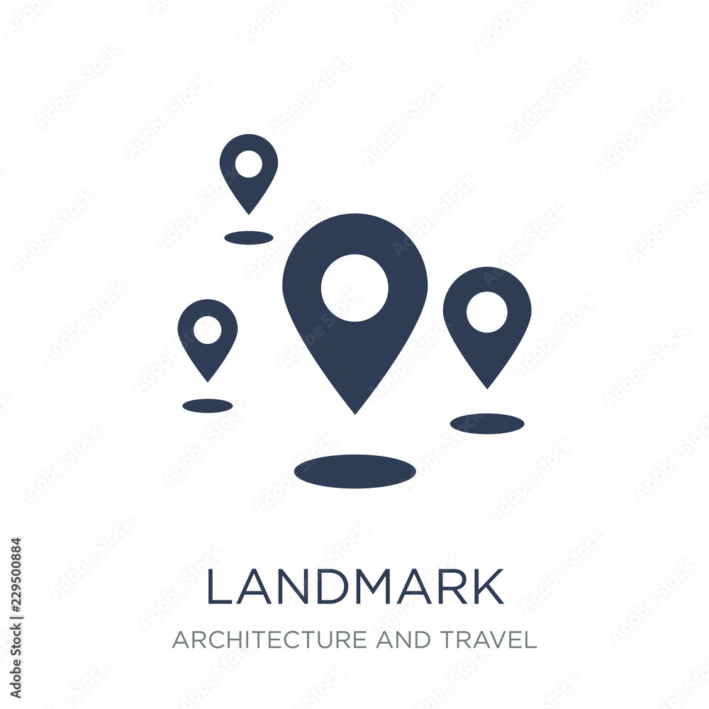 Landmark icon. Trendy flat vector Landmark icon on white background from Architecture and Travel collection