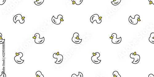 duck seamless pattern vector rubber duck tile background repeat wallpaper scarf isolated cartoon illustration