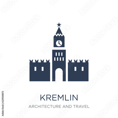 Kremlin icon. Trendy flat vector Kremlin icon on white background from Architecture and Travel collection